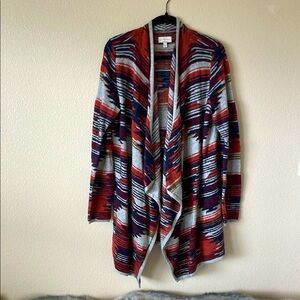 Lucky Brand Aztec Drape Cardigan Sweater Women’s L Boho Southwestern Western